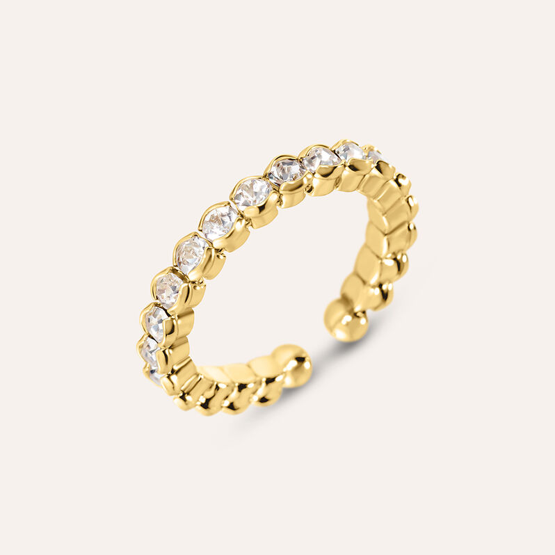 Anello Eternity Romantic Shine Metallo Dorato Cristallo - Spannringe Damen | OROVIVO