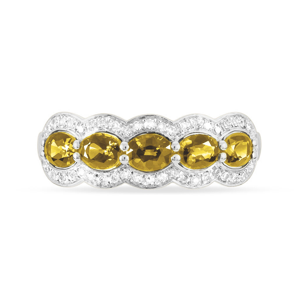 Bague Margaux Or Jaune Citrine Et Diamant - Spannringe Damen | OROVIVO