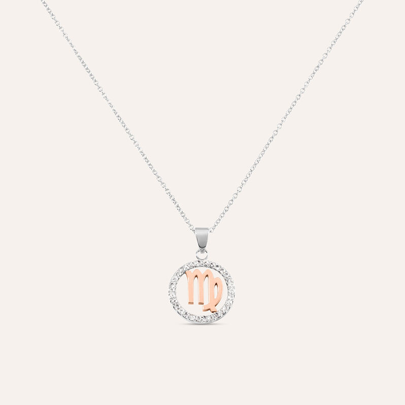 Collana Sunrise Acciaio Bicolore Bianco / Rosa Cubic Zirconia - Spannringe Damen | OROVIVO