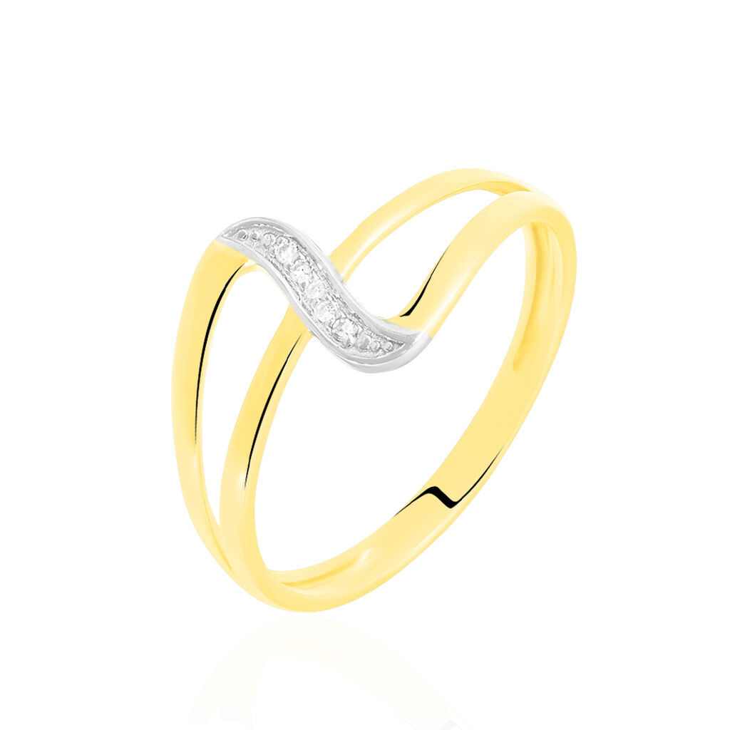 Bague Or Jaune Rosabelle Vagues - Spannringe Damen | OROVIVO