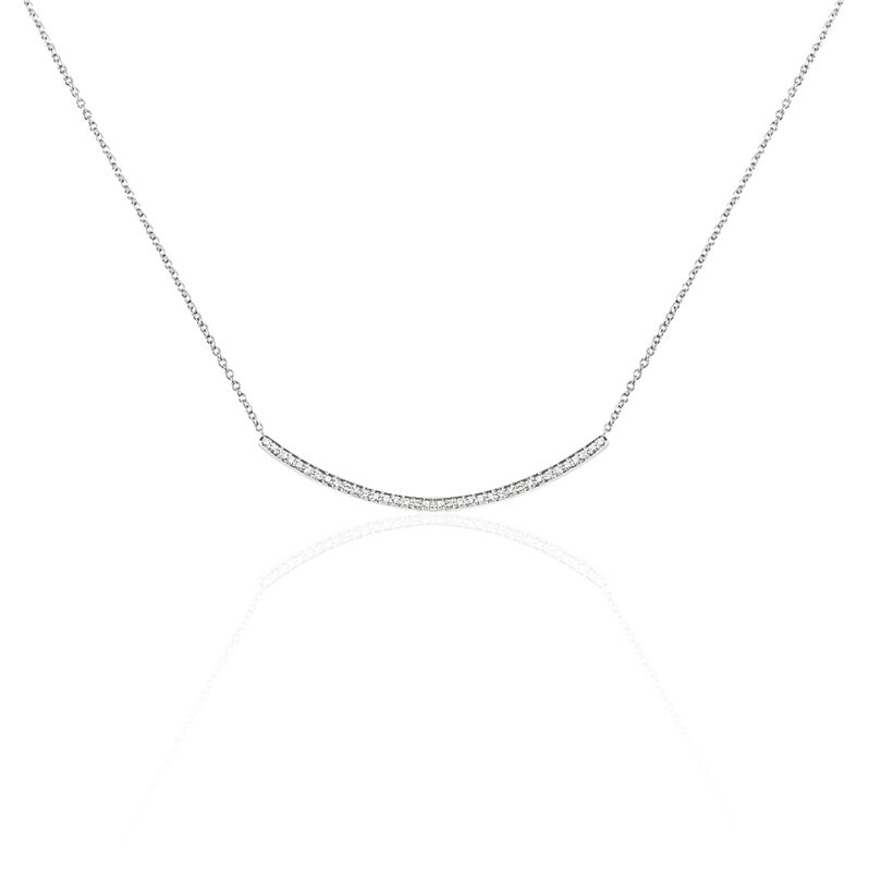 Collier Deniela Or Blanc Diamant - Spannringe Damen | OROVIVO