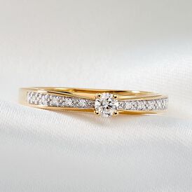 Damenring Gold 375 Diamanten 0,22ct - Ringe mit Edelsteinen Damen | OROVIVO