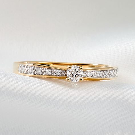 Damenring Gold 375 Diamanten 0,22ct - Verlobungsringe Damen | OROVIVO