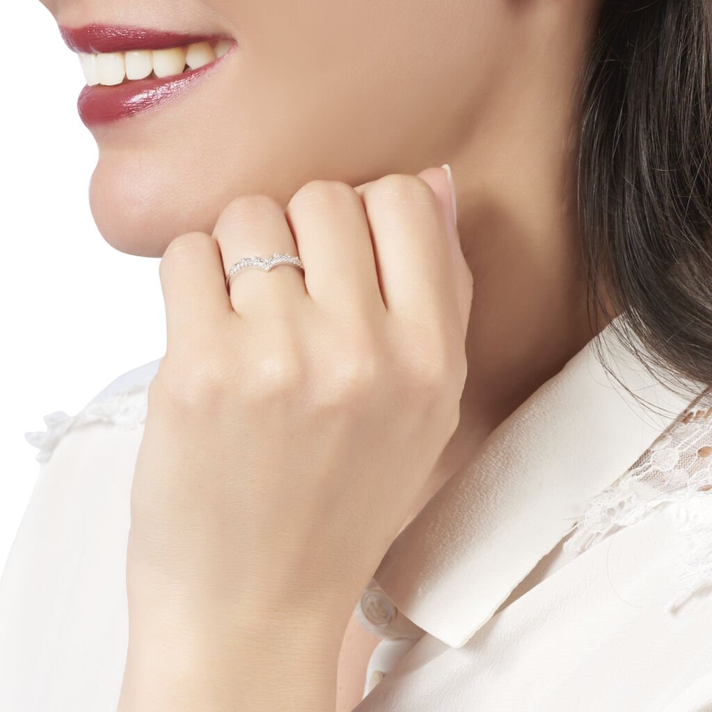 Bague Zilia Or Blanc Diamant - Spannringe Damen | OROVIVO