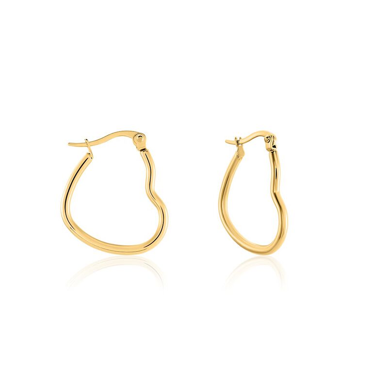 Damen Creolen Edelstahl vergoldet Ohne Stein Herz Scarlette 20,00mm  - Creolen Damen | OROVIVO