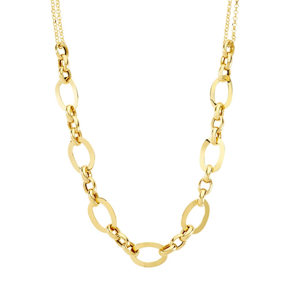 Damen Kette Silber vergoldet 925 Geometrisch Angelique 4,5cm 113mm - Sale Damen | OROVIVO