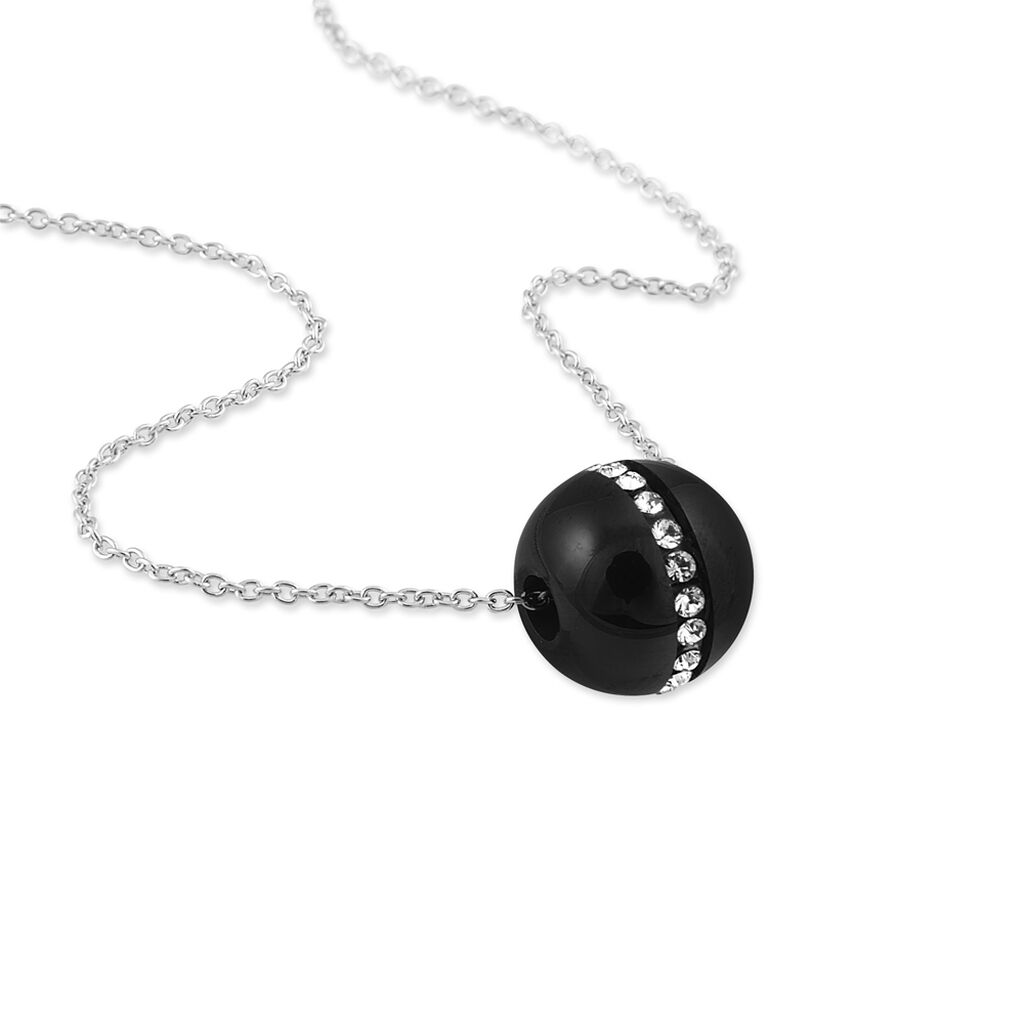 Collier Nina Cera Argent Blanc Strass Et Céramique - Spannringe Damen | OROVIVO