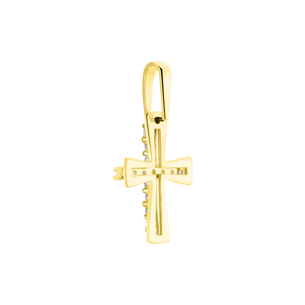 Kreuz Anhänger Gold 375 Zirkonia Deliah - Schmuckanhänger Familie | OROVIVO