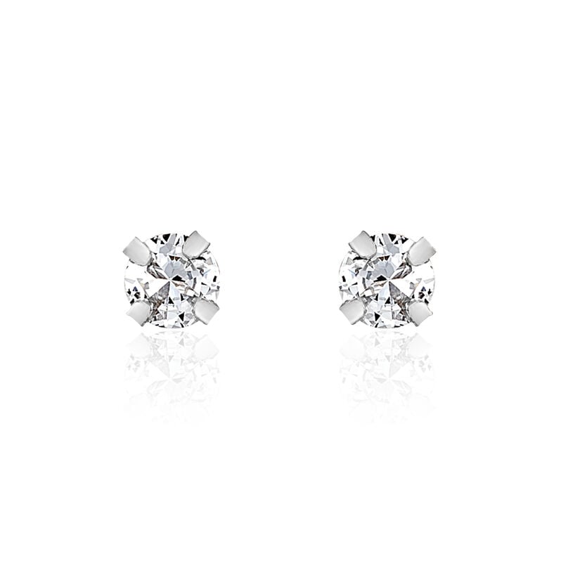 DARINA KRAPPE Damen Ohrstecker Wei&szlig;gold 375 (9 Karat) Zirkonia Blau 0,1 ct B 3 mm - Ohrstecker Damen | OROVIVO