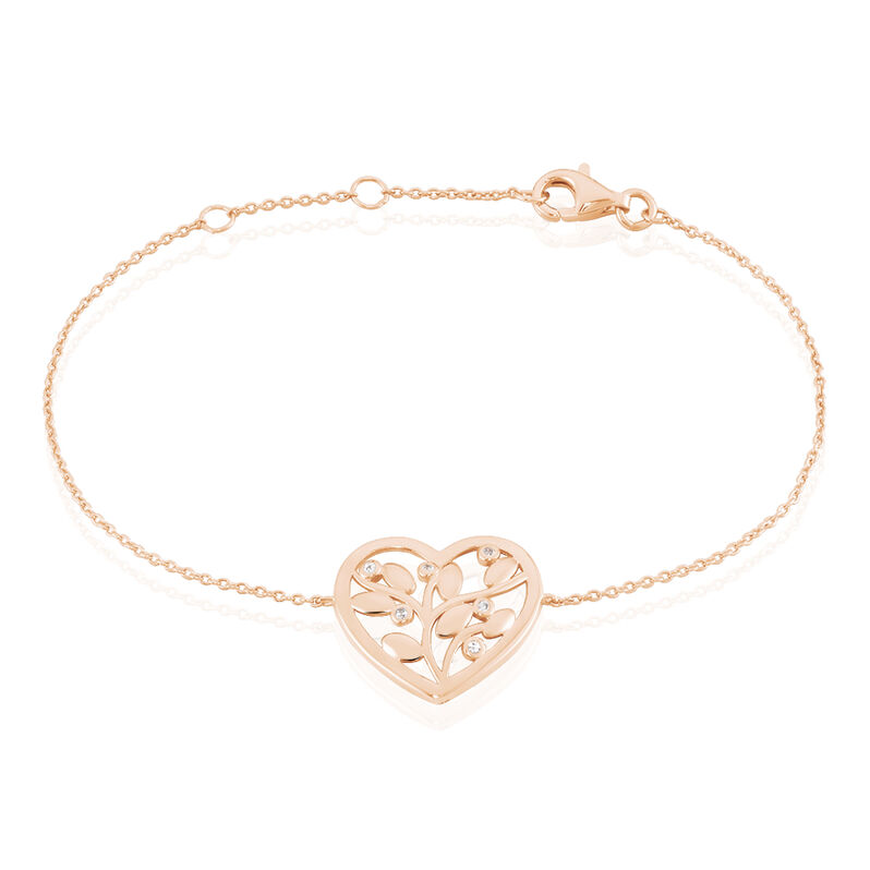 Bracelet Argent Rose Douglas Cœur Oxyde - Spannringe Damen | OROVIVO