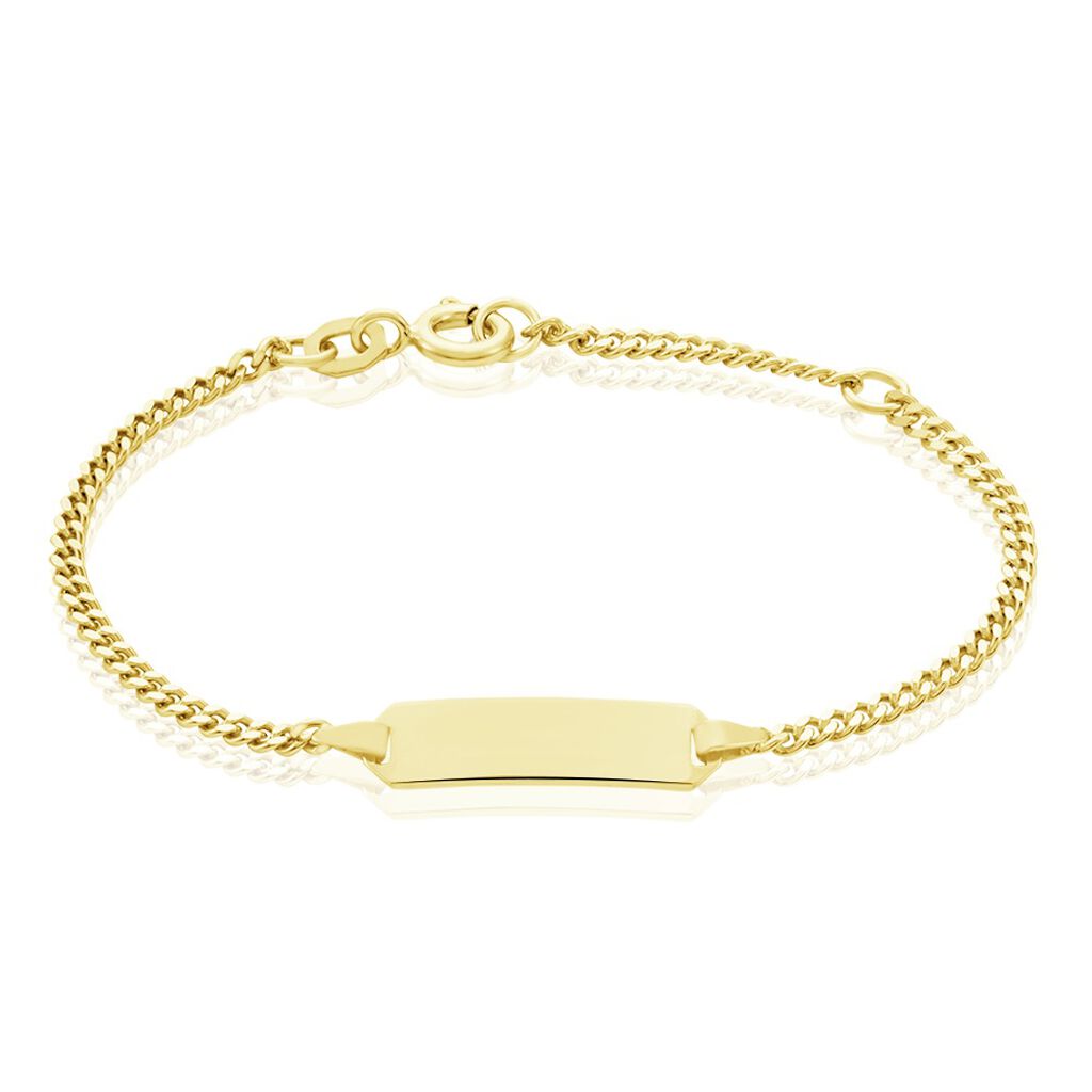 Thumbnail - Kinder Id Armband Panzerkette Gold 375 , ID Armband ohne Stein