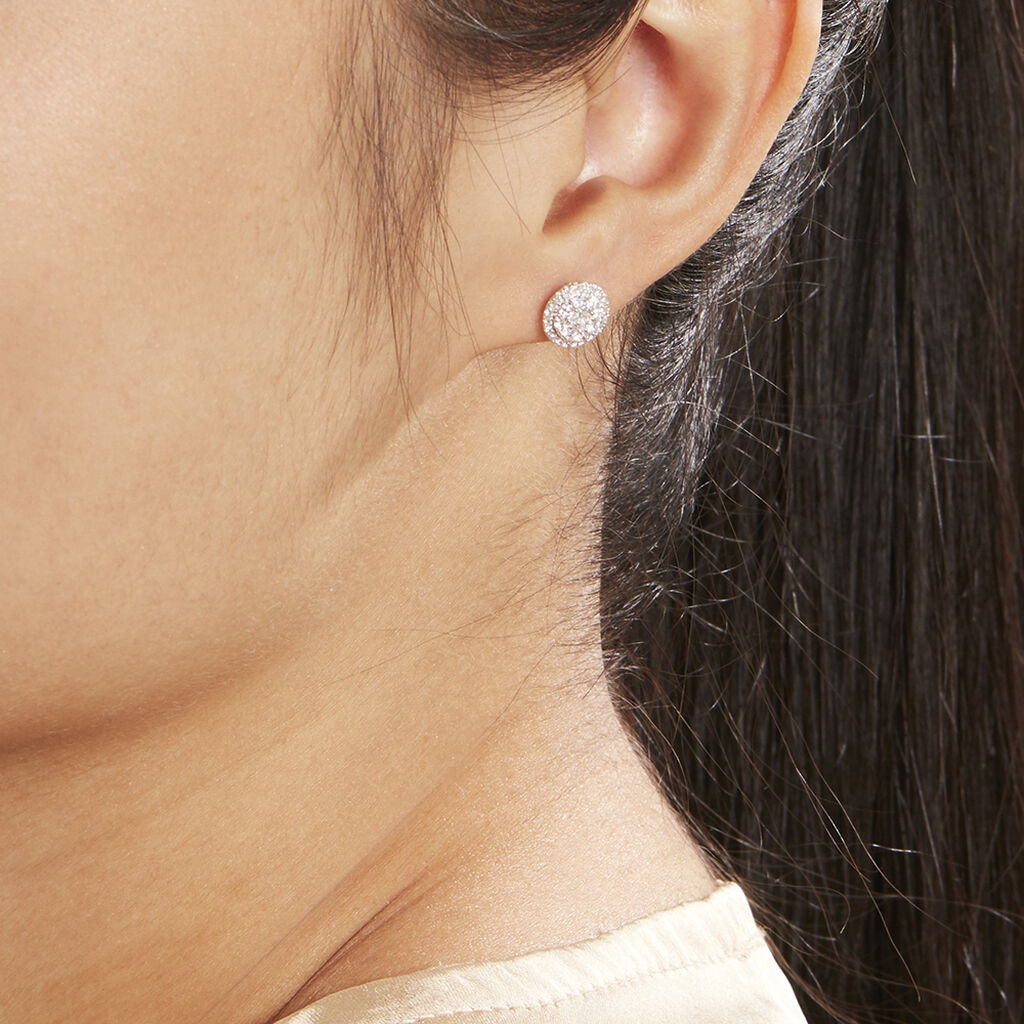 Damen Ohrstecker Weißgold 750 Diamant 0,5ct Halb  - Ohrstecker Damen | OROVIVO