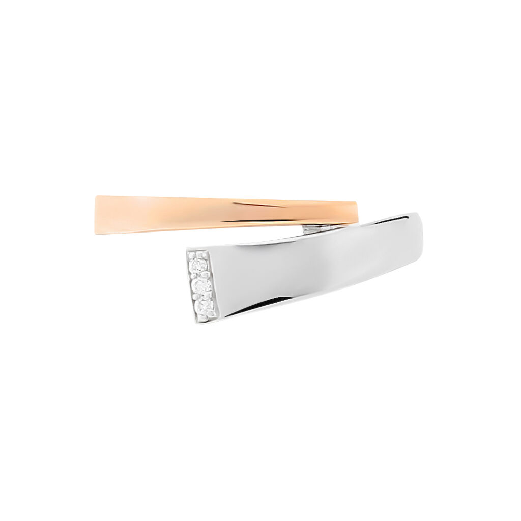 Damen Ring Silber Bicolor 925 Diamant 0,02ct Ginna  - Ringe mit Stein Damen | OROVIVO