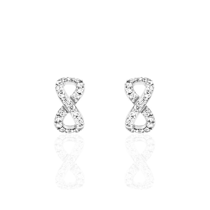 Boucles D'oreilles Puces Or Weiss Infini - Spannringe Damen | OROVIVO