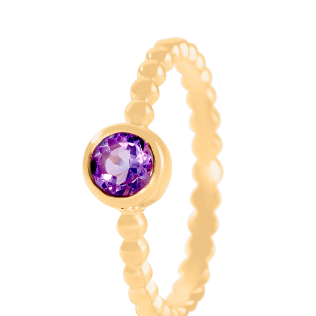 LYKKE Damen Ring Gold 375 (9 Karat) Amethyst Violett 0,25 ct Kreis