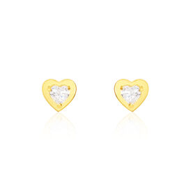 Damen Ohrstecker Gold 375 Zirkonia Herz - Ohrstecker Damen | OROVIVO
