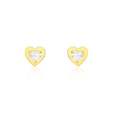 Damen Ohrstecker Gold 375 Zirkonia Herz - Ohrstecker Damen | OROVIVO