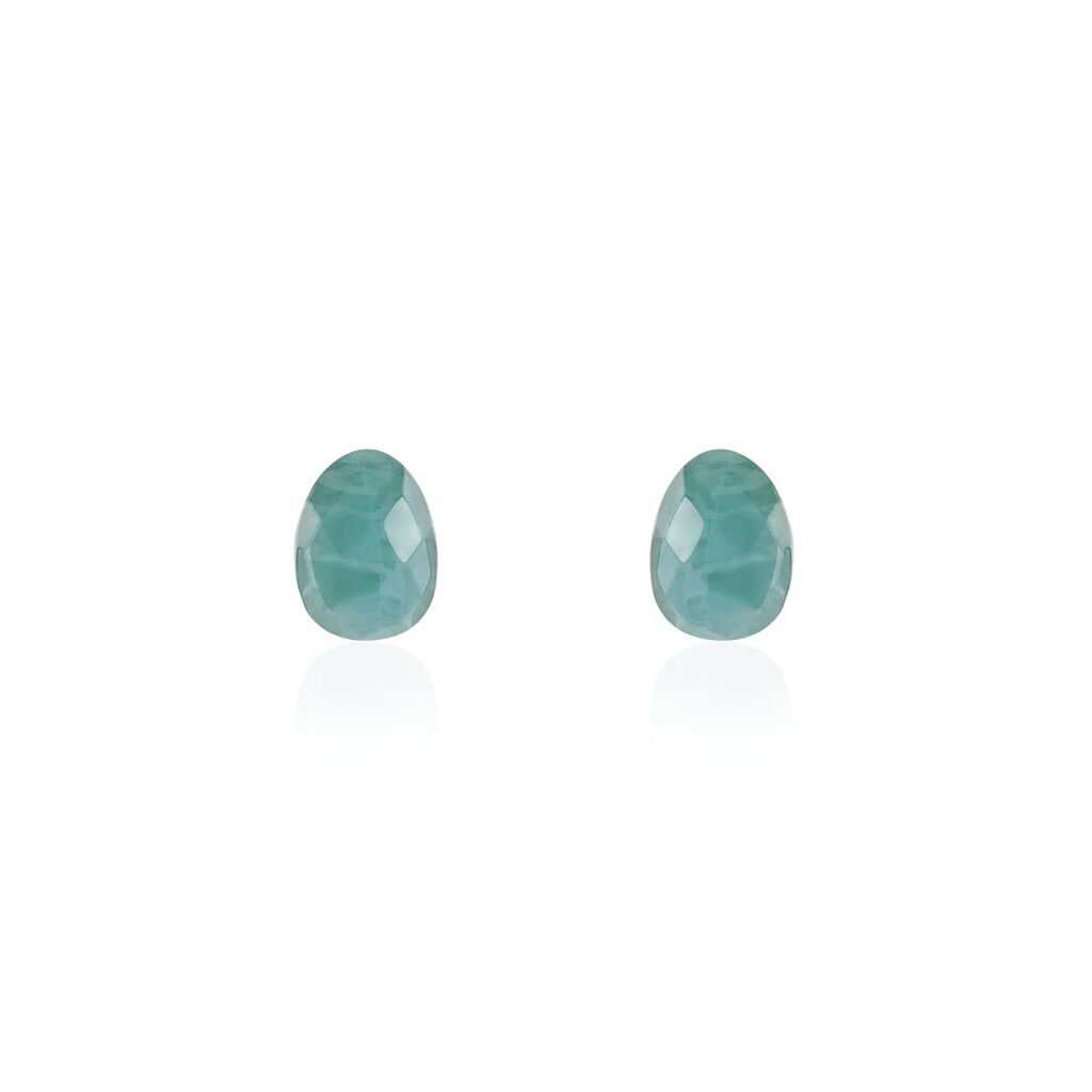 Damen Ohrstecker Silber vergoldet 925 Amazonit Türkis 2,74ct Lora  - Ohrstecker Damen | OROVIVO
