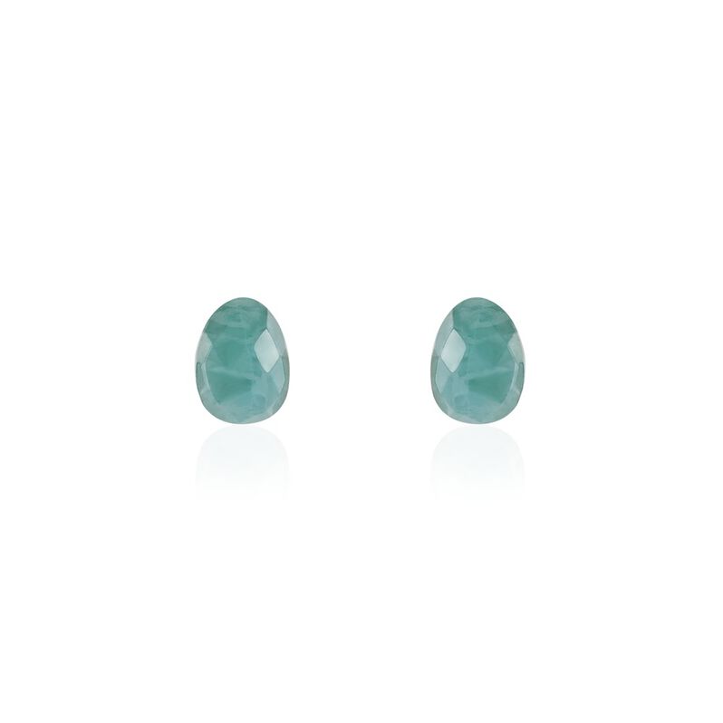 Damen Ohrstecker Silber vergoldet 925 Amazonit Türkis 2,74ct Lora  - Ohrstecker Damen | OROVIVO