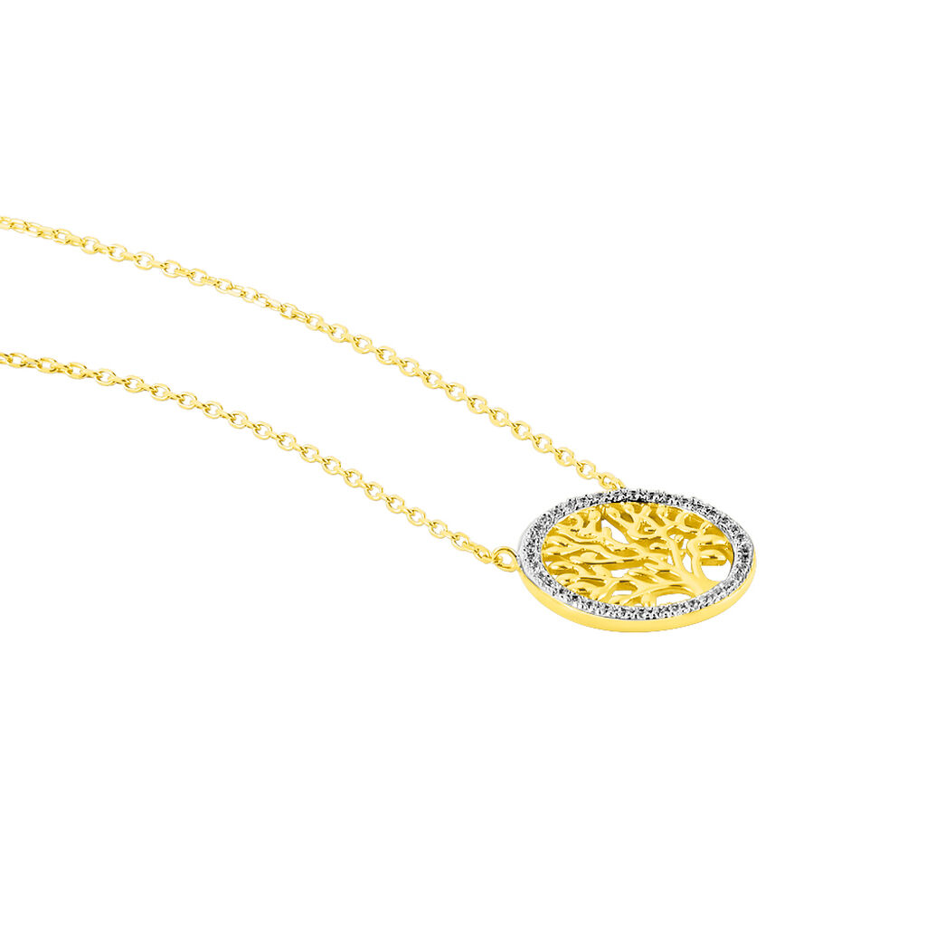 Collier Plaque Or Jaune Theolina Oxydes - Spannringe Damen | OROVIVO