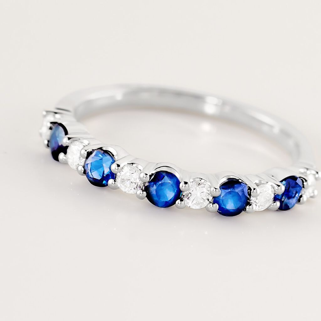 Myla Damen Ring Wei&szlig;gold 585 (14 Karat) Saphir Blau 0,65 ct