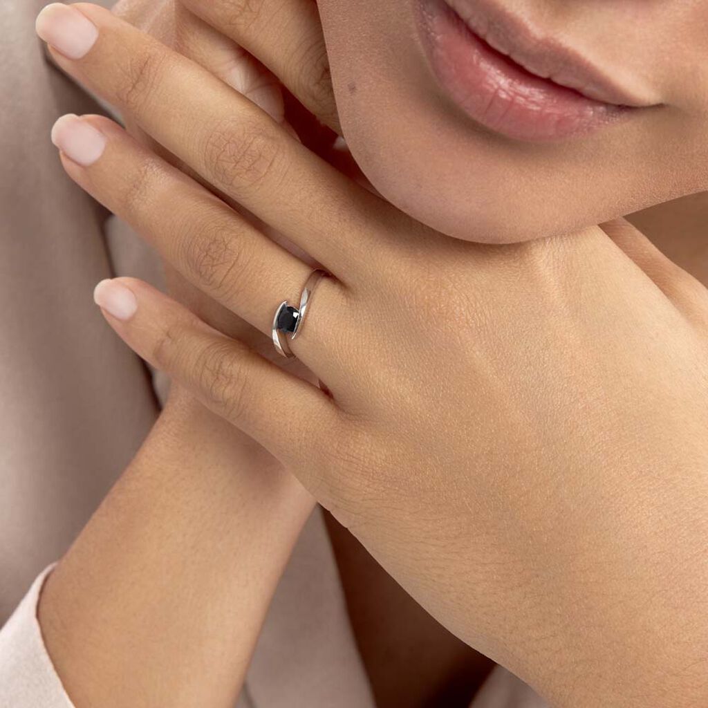 Damen Ring Weißgold 375 Saphir 0,39ct Camilia  - Solitärringe Damen | OROVIVO