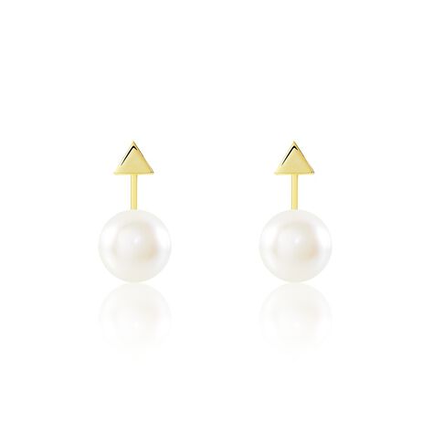 Damen Ohrstecker Silber 925 Vergoldet Zuchtperle  - Ohrstecker Damen | OROVIVO