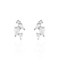INA Damen Ohrstecker Silber 925 Zirkonia Weiß 0,12 ct Tropfen