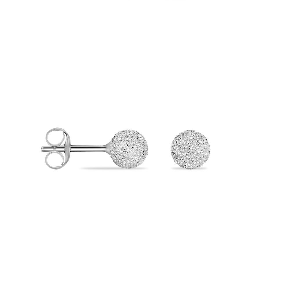 Damen Ohrstecker Silber 925 Kugel Satiniert 5mm - Ohrstecker Damen | OROVIVO