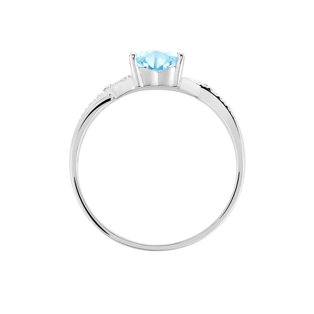 Damenring Weißgold 375 Topas Herz Diamanten - Ringe mit Edelsteinen Damen | OROVIVO