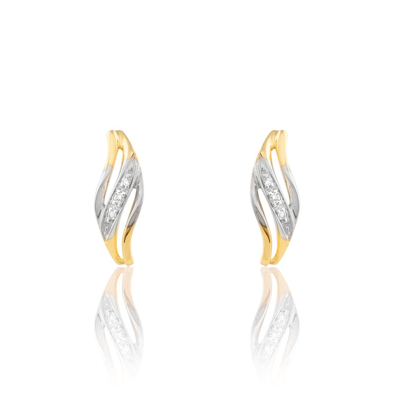 Boucles D'oreilles Puces Or Jaune Diamant - Spannringe Damen | OROVIVO