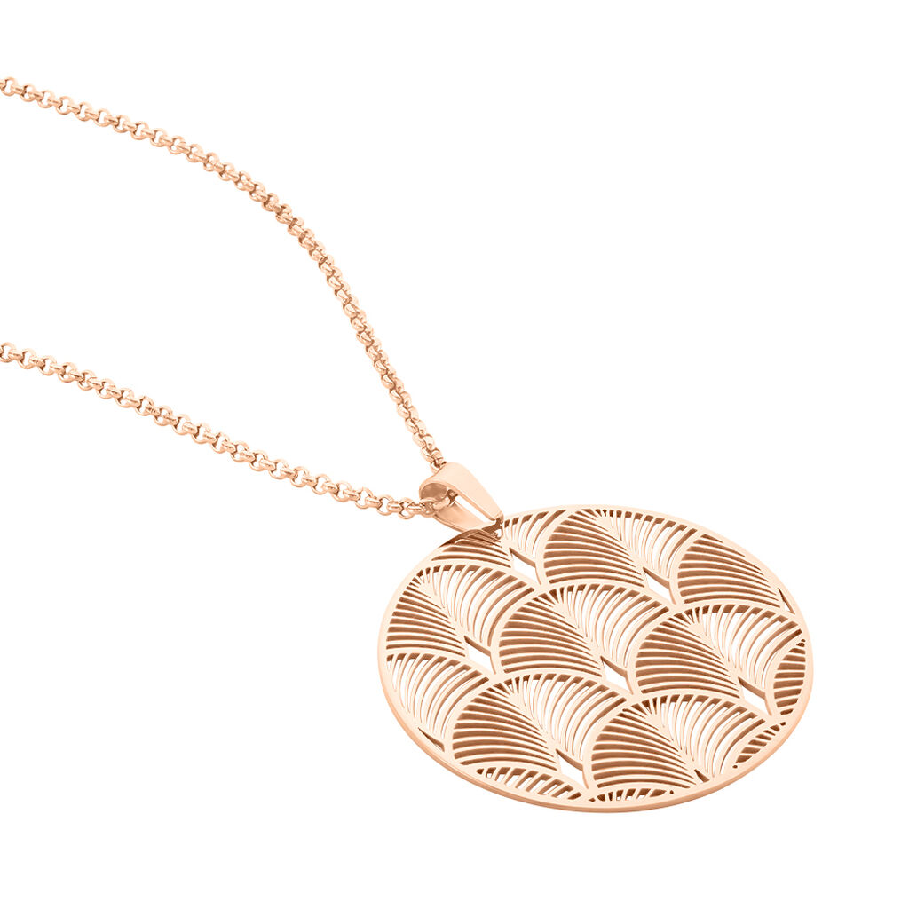MONA 1 Damen Collier Edelstahl rosevergoldet Blatt