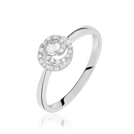 Damenring Weißgold 375 Diamanten 0,037ct - Ringe mit Edelsteinen Damen | OROVIVO