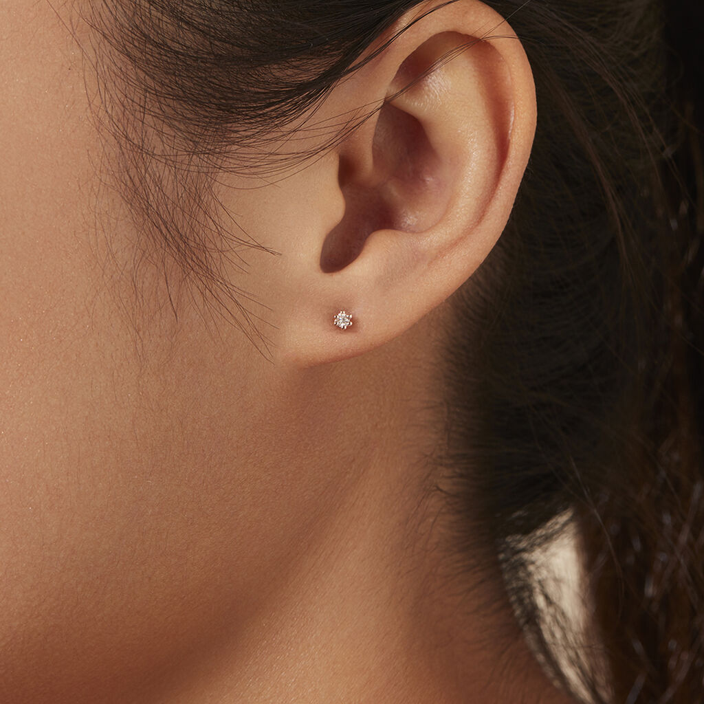 Damen Ohrstecker Rosegold 375 Diamant 0,07ct Merle  - Ohrstecker Damen | OROVIVO