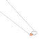 LIDA Damen Collier Silber Bicolor Silber/Ros&eacute;gold 925 Zirkonia Wei&szlig; Doppelherz