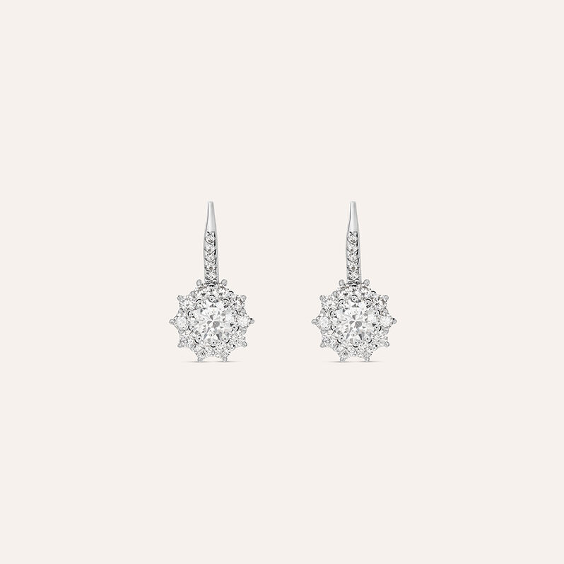 Orecchini Pendenti Silver Elegance Argento Bianco Cubic Zirconia - Spannringe Damen | OROVIVO