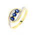 TRILOGIE PRECIEUSE Damen Ring Gold Bicolor 375 (9 Karat) Saphir Blau 0,43 ct Oval