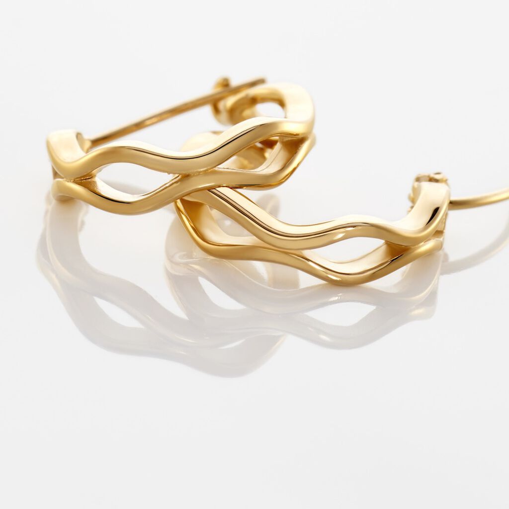 SEMIRA Damen Creolen Messing Gelb