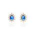 GENEVIEVE Damen Ohrstecker Vergoldet Zirkonia Blau Tropfen