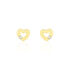 HERZ FALA Damen Ohrstecker Gold 375 (9 Karat) Diamant Wei&szlig; 0,01 ct Herz B 7 mm