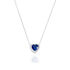 MARGOT Damen Collier Silber 925 Synthetischer Stein Blau 2,26 ct Herz B 1,2 mm