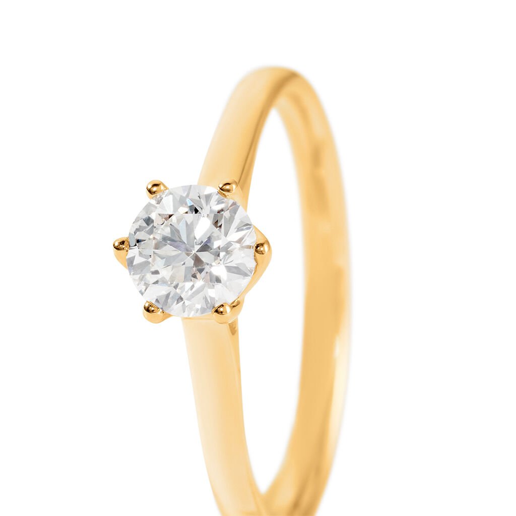 Damen Ring Gold 585 Rund Weiß Charlene 18mm - Neuheiten Damen | OROVIVO