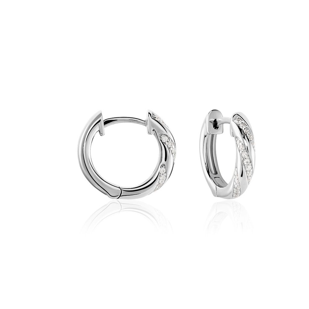Damen Creolen Silber Silber 925 Zirkonia Demi  - Creolen Damen | OROVIVO