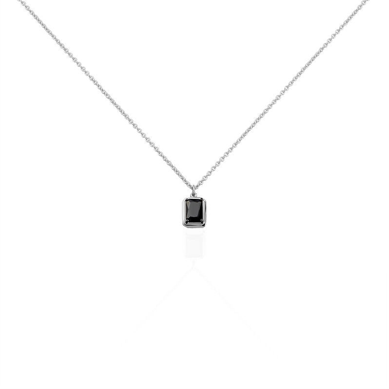 Collier Argent Elianne Oxyde Noir Rectan - Spannringe Damen | OROVIVO