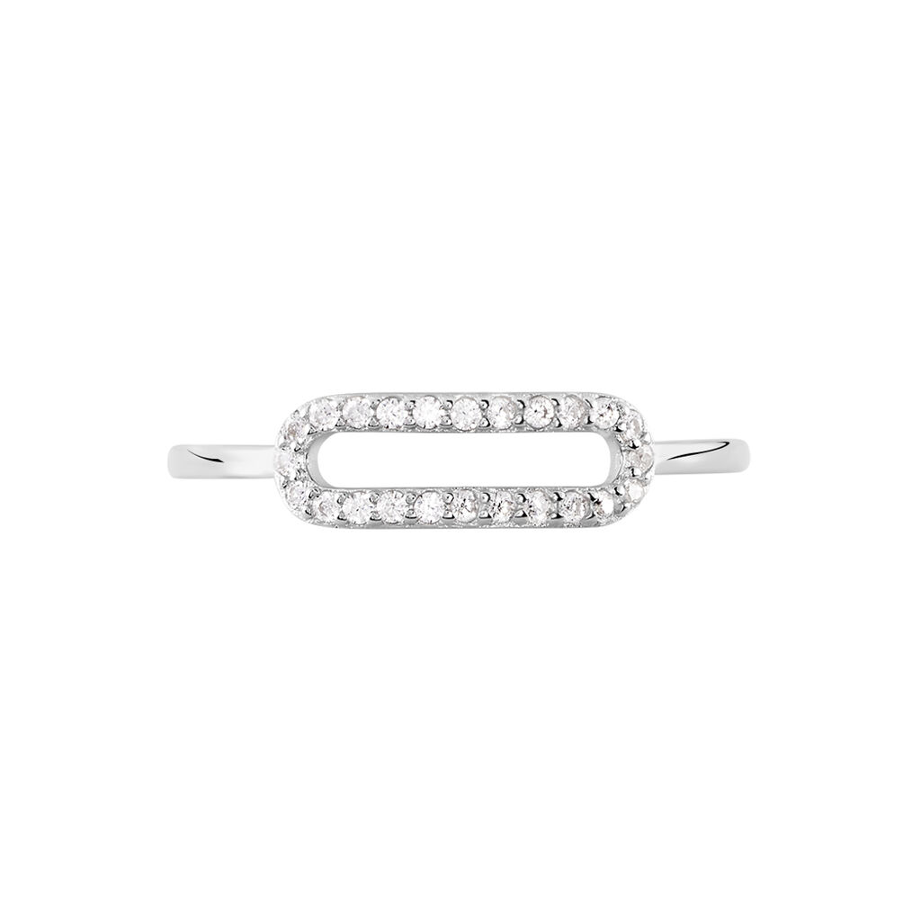 Damen Ring Silber 925 Zirkonia Rechteckig Ivona  - Ringe mit Stein Damen | OROVIVO