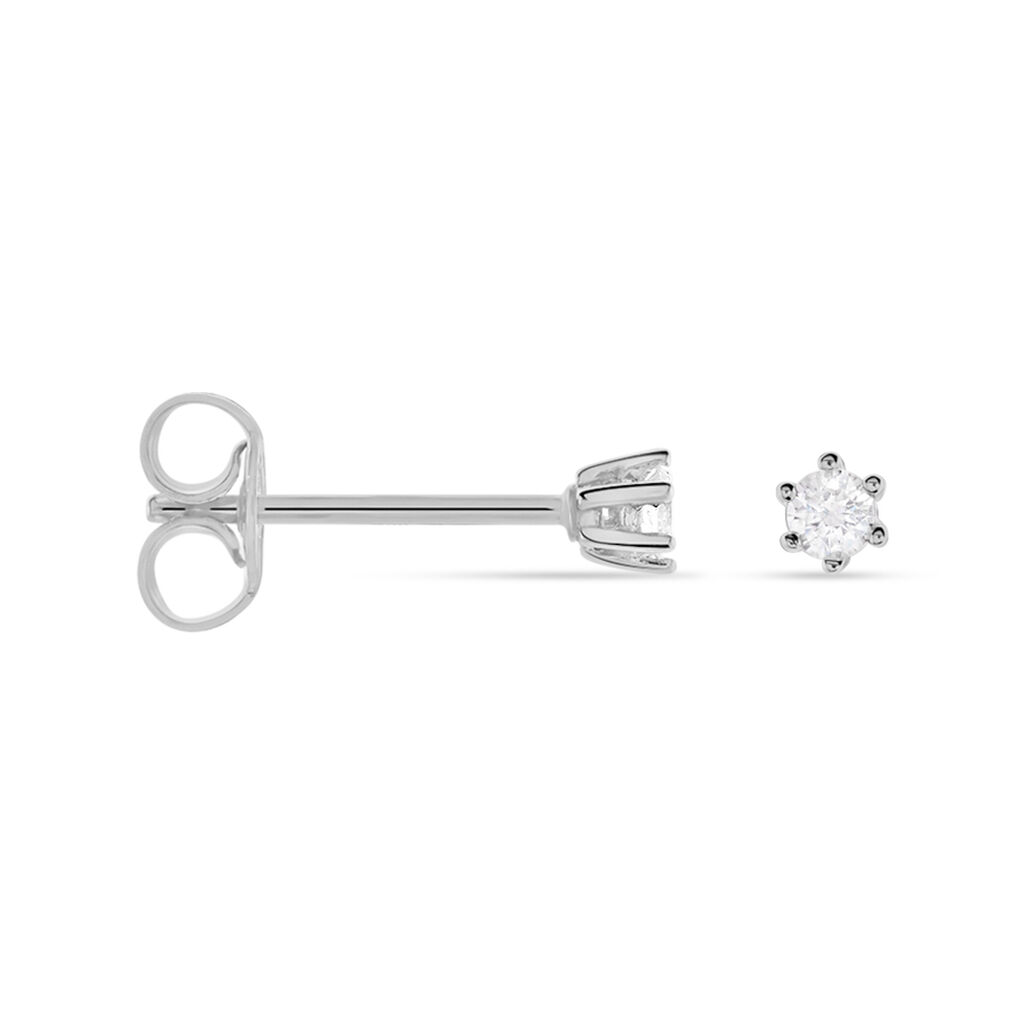 ROME Damen Ohrstecker Wei&szlig;gold 375 (9 Karat) Diamant Wei&szlig; 0,1 ct
