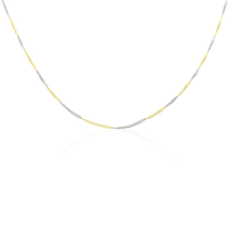 SINGAPUR 6 Damen Kette Gold Bicolor 375 (9 Karat) B 1,8 mm - Halsketten Damen | OROVIVO