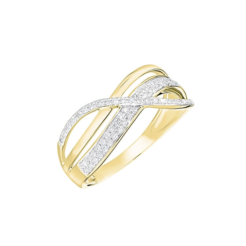 Bague Or Jaune Emilie Diamants - Spannringe Damen | OROVIVO