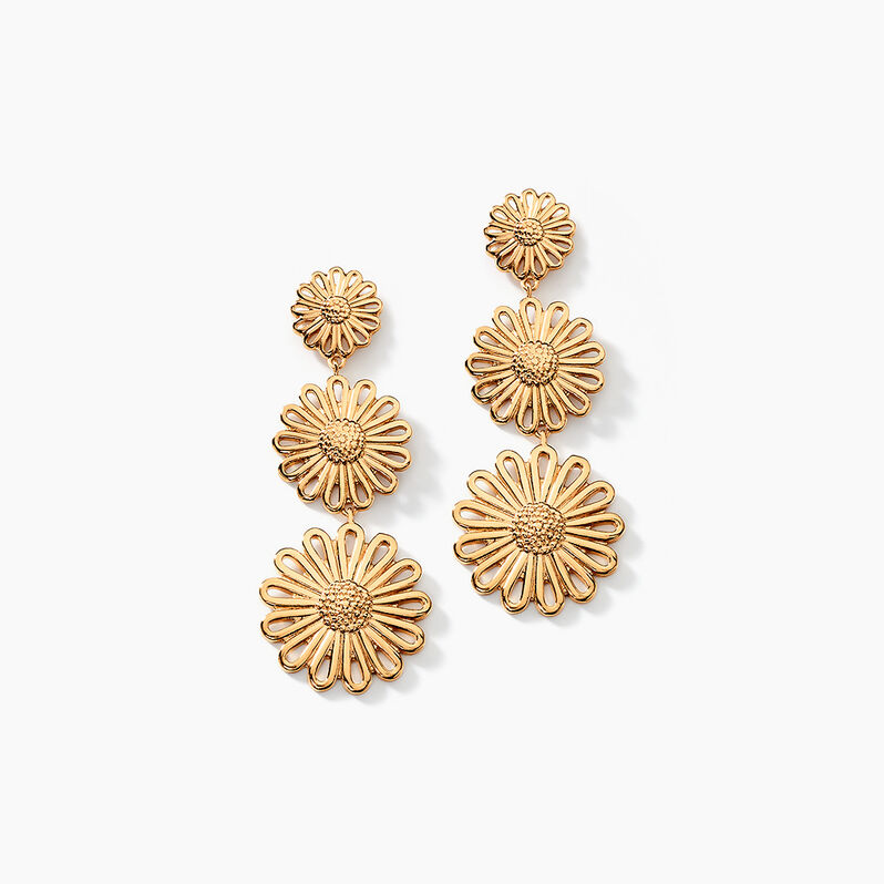 Boucles D'oreilles Pendantes Mahonia Plaqué Or Doré - Spannringe Damen | OROVIVO