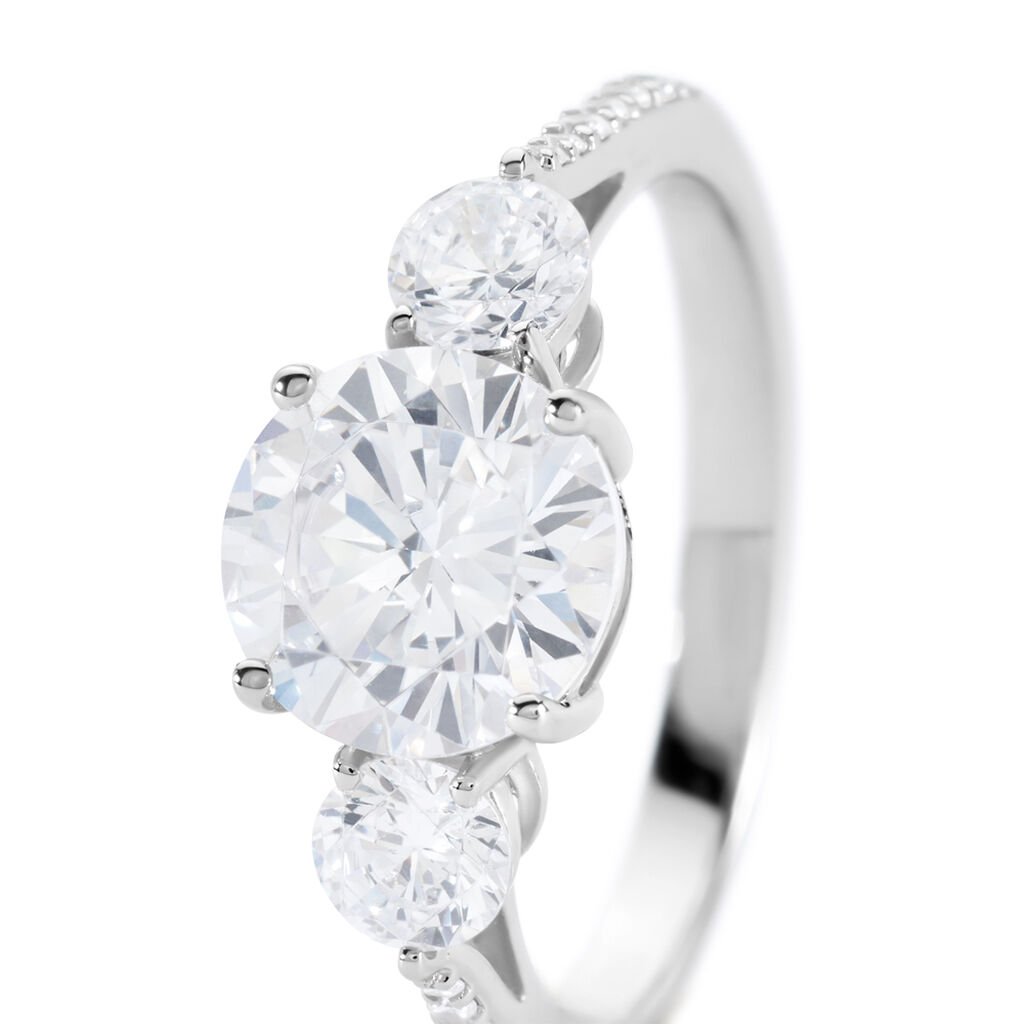 LUMINAE Damen Ring Silber 925 Zirkonia Wei&szlig; 2,98 ct Kreis